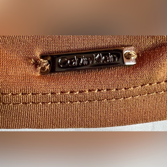 NWT Calvin Klein Camel colored ruched sleeveless blouse. Various sizes. - Picture 8 of 9